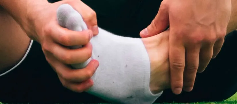 Photo of a person with an ankle dislocation