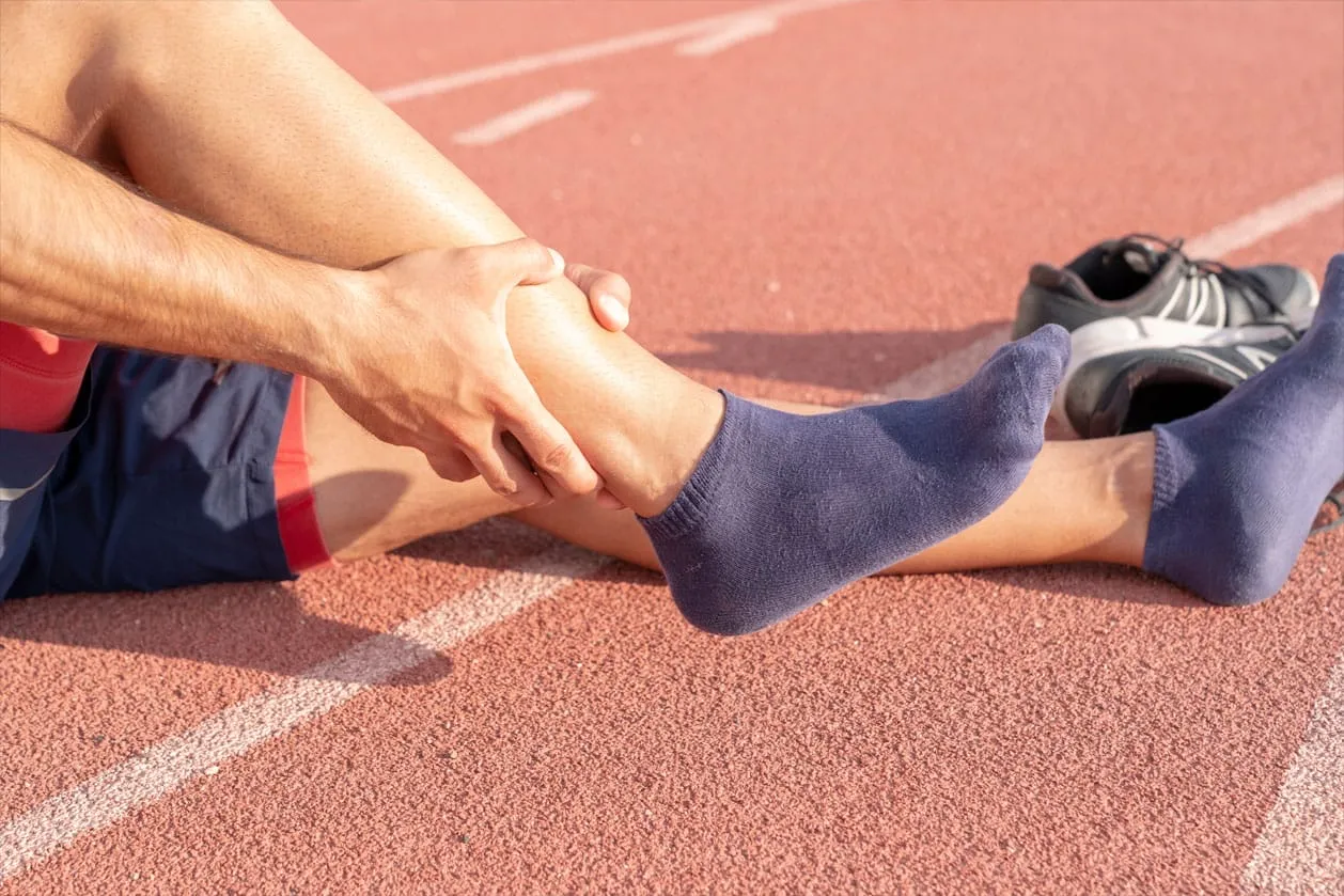 An athlete with a sports injury