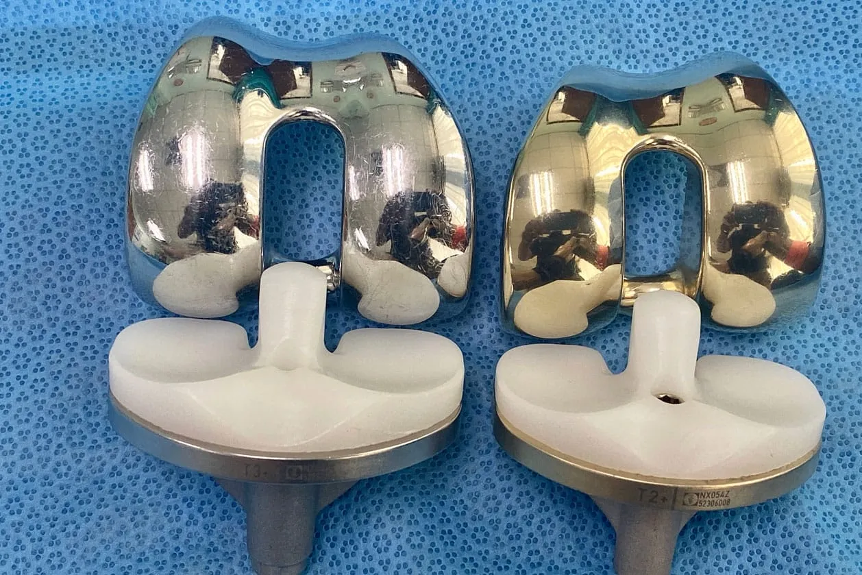 A set of ankle replacement implants